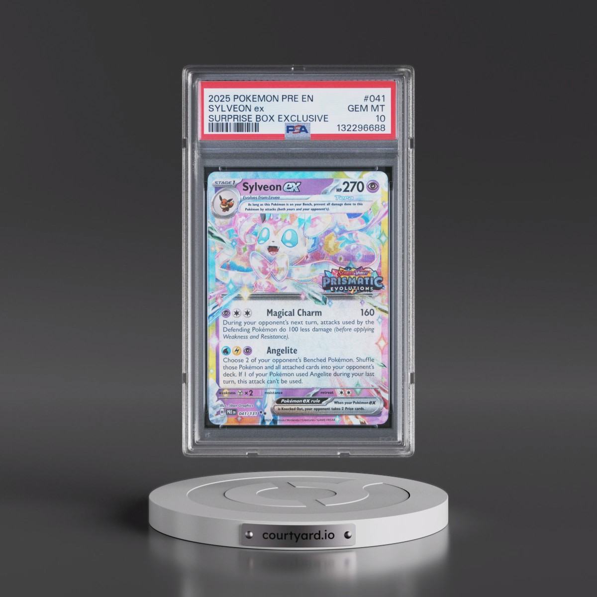 2025 Pokémon Pre EN-Prismatic Evolutions #041 Sylveon EX - Holo Surprise Box Exclusive (PSA 10 GEM MINT)