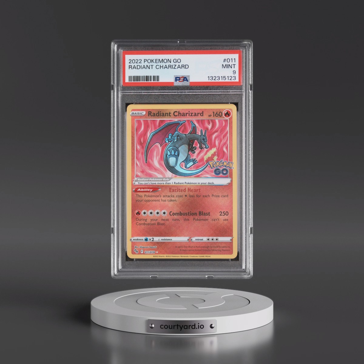 2022 Pokémon Go #011 Radiant Charizard - Holo (PSA 9 MINT)