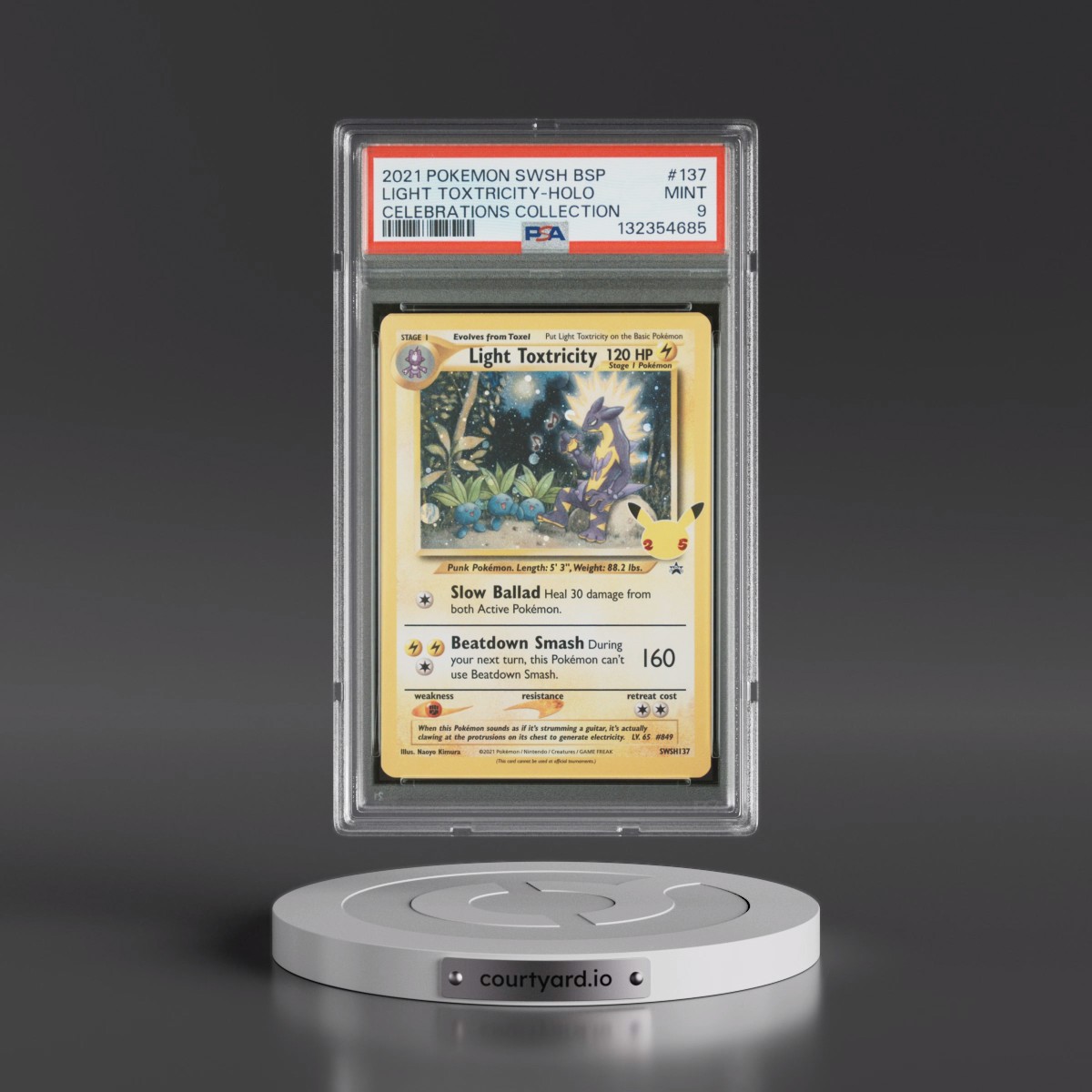 2021 Pokémon Swsh Black Star Promo #137 Light Toxtricity - Holo Celebrations Collection (PSA 9 MINT)