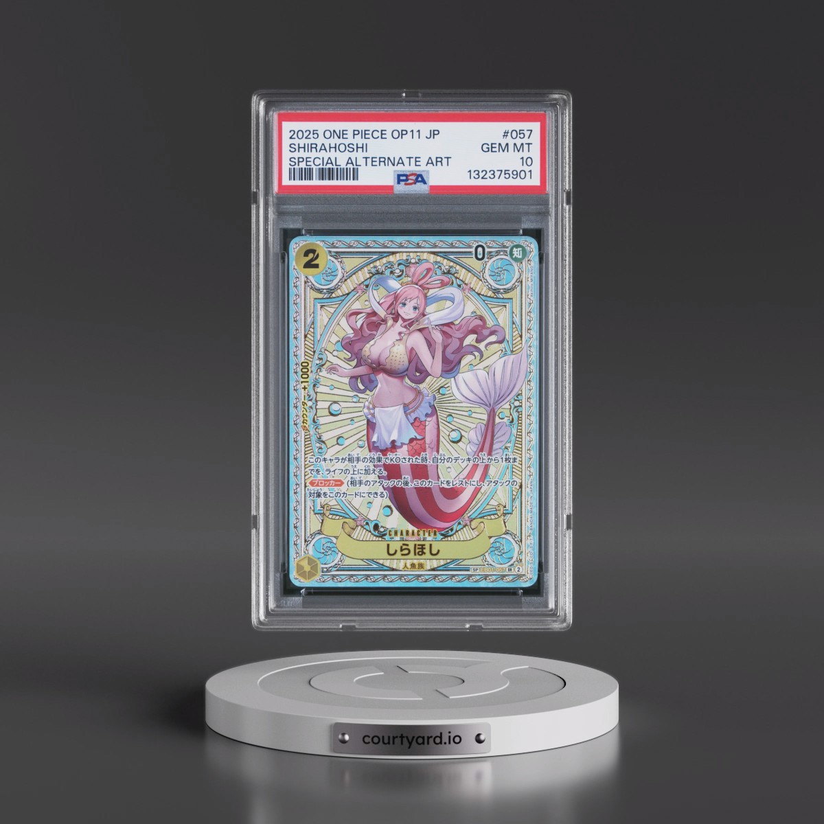 2025 One Piece Japanese OP11-A Fist of Divine Speed #057 Shirahoshi - Special Alternate Art (PSA 10 GEM MINT)