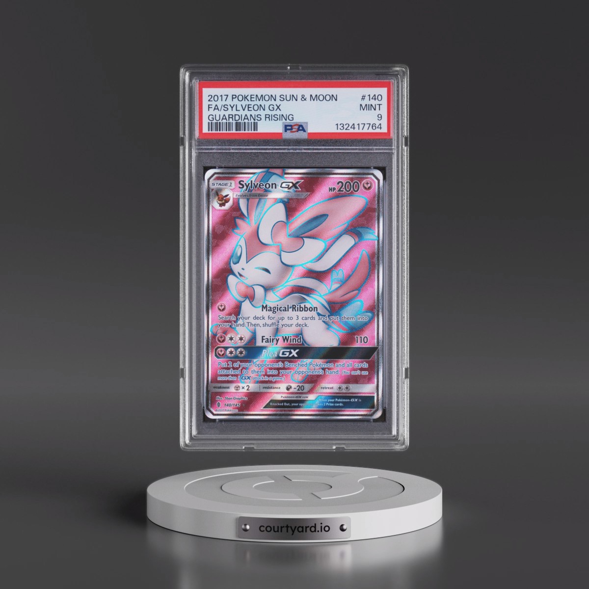 2017 Pokémon Sun & Moon Guardians Rising #140 Sylveon GX - Holo Full Art (PSA 9 MINT)