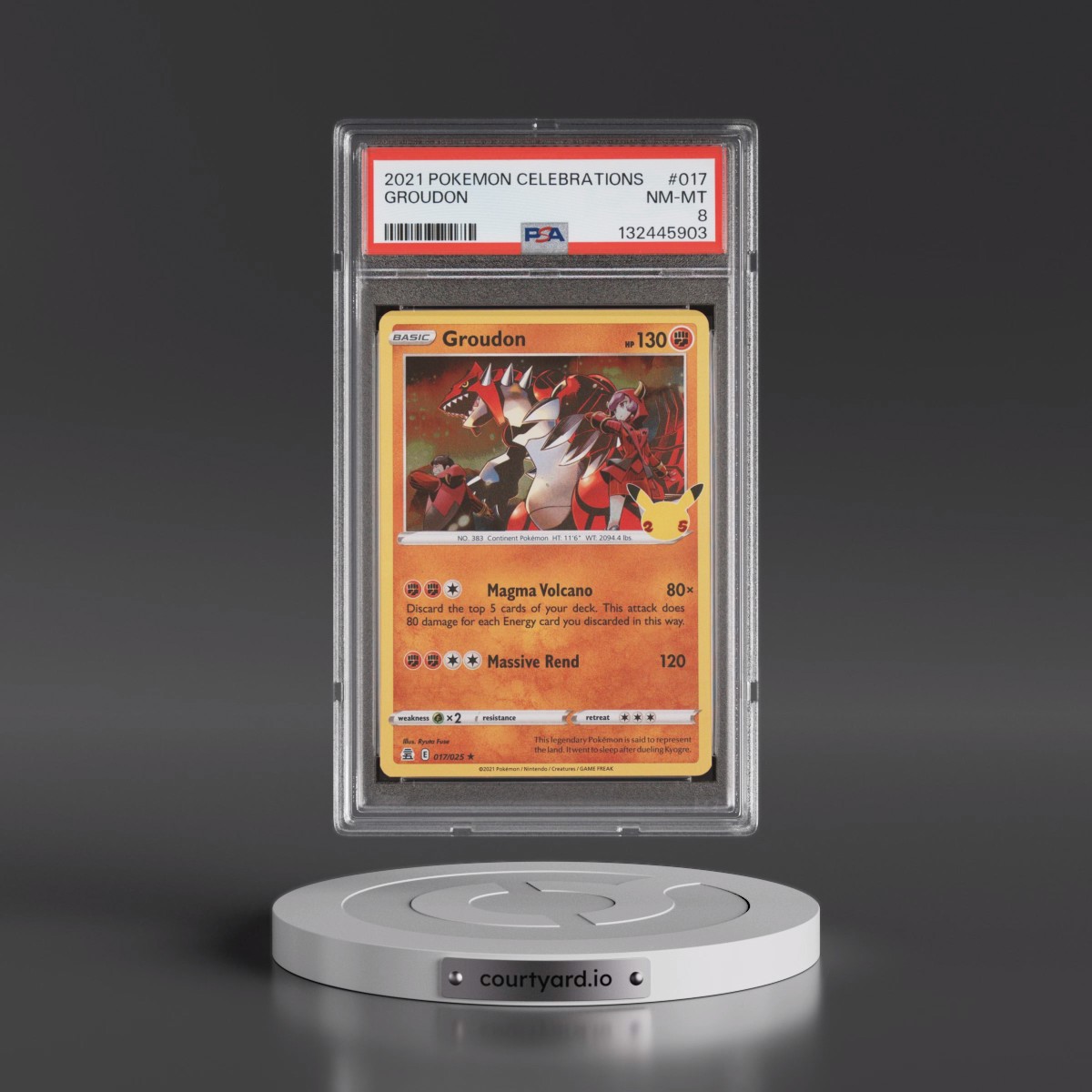 2021 Pokémon Celebrations #017 Groudon (PSA 8 NM-MT)
