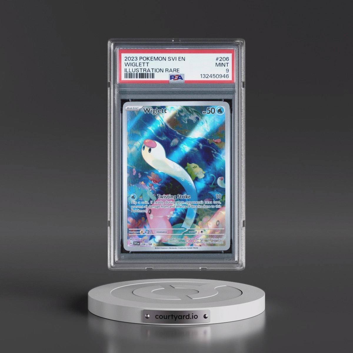 2023 Pokémon Svi EN-Scarlet & Violet #206 Wiglett - Illustration Rare (PSA 9 MINT)