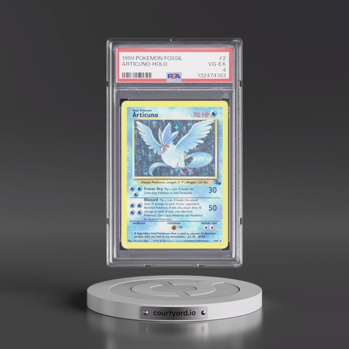 1999 Pokémon Fossil #2 Articuno - Holo (PSA 4 VG-EX)