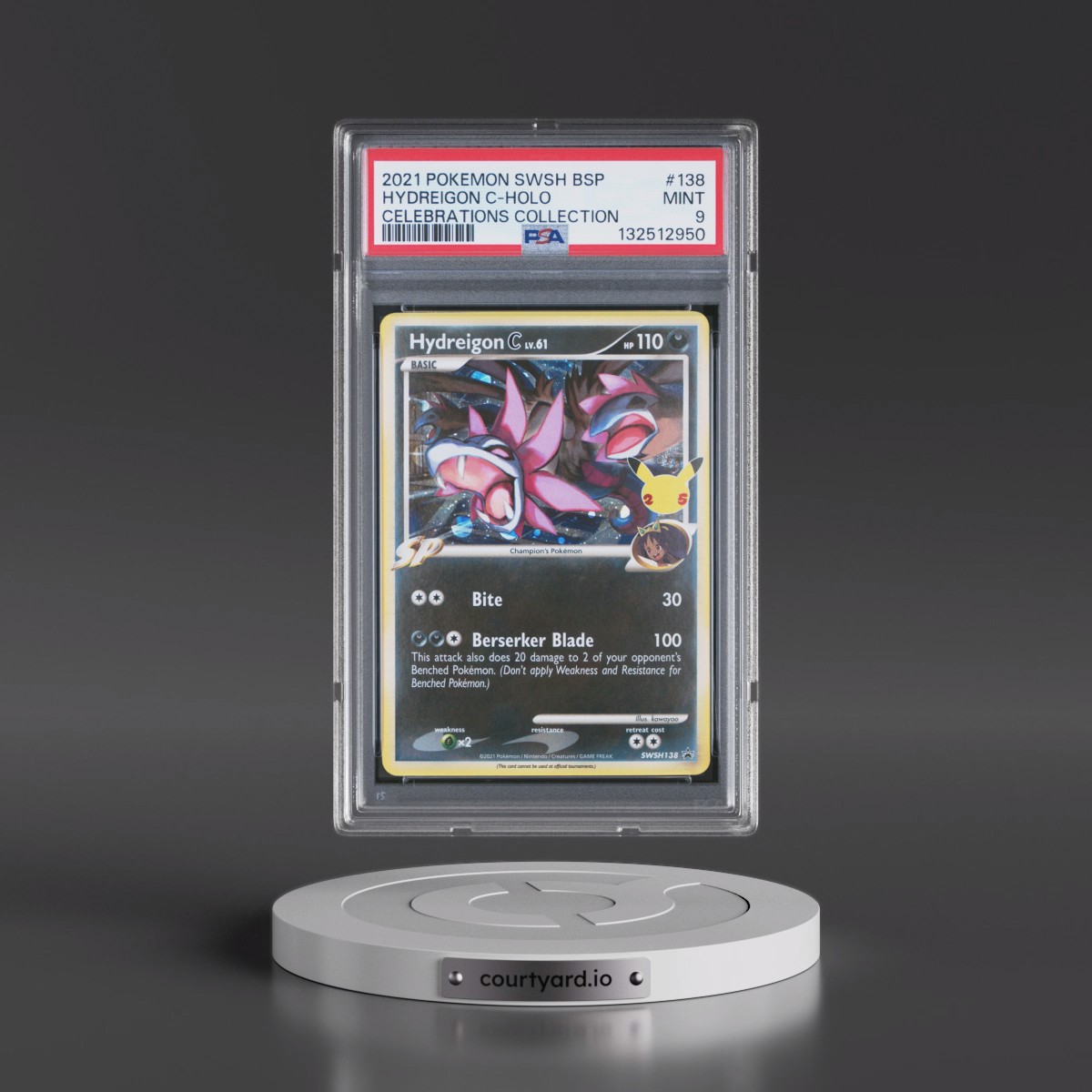 2021 Pokémon Swsh Black Star Promo #138 Hydreigon C - Holo Celebrations Collection (PSA 9 MINT)