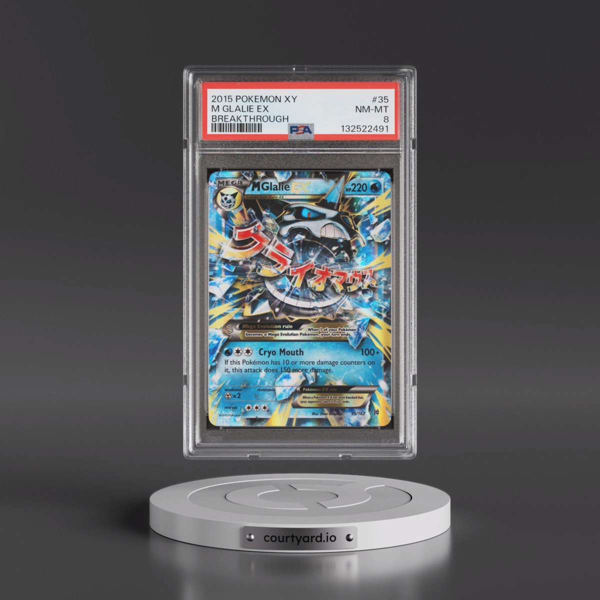 2015 Pokémon XY Breakthrough #35 M Glalie EX - Holo (PSA 8 NM-MT)