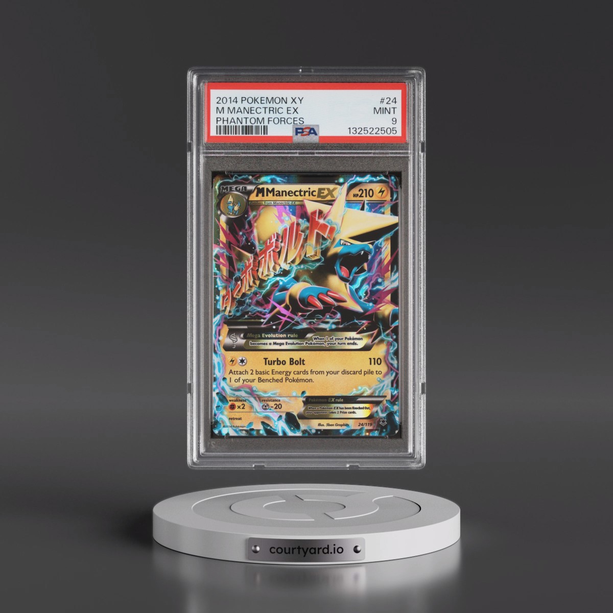 2014 Pokémon XY Phantom Forces #24 M Manectric EX - Holo (PSA 9 MINT)
