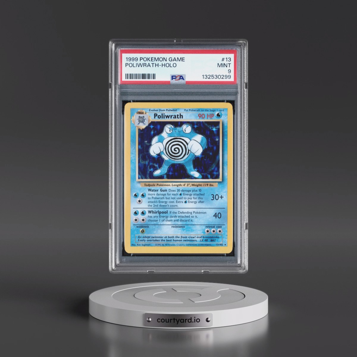 1999 Pokémon Game Poliwrath - Holo #13 PSA 9