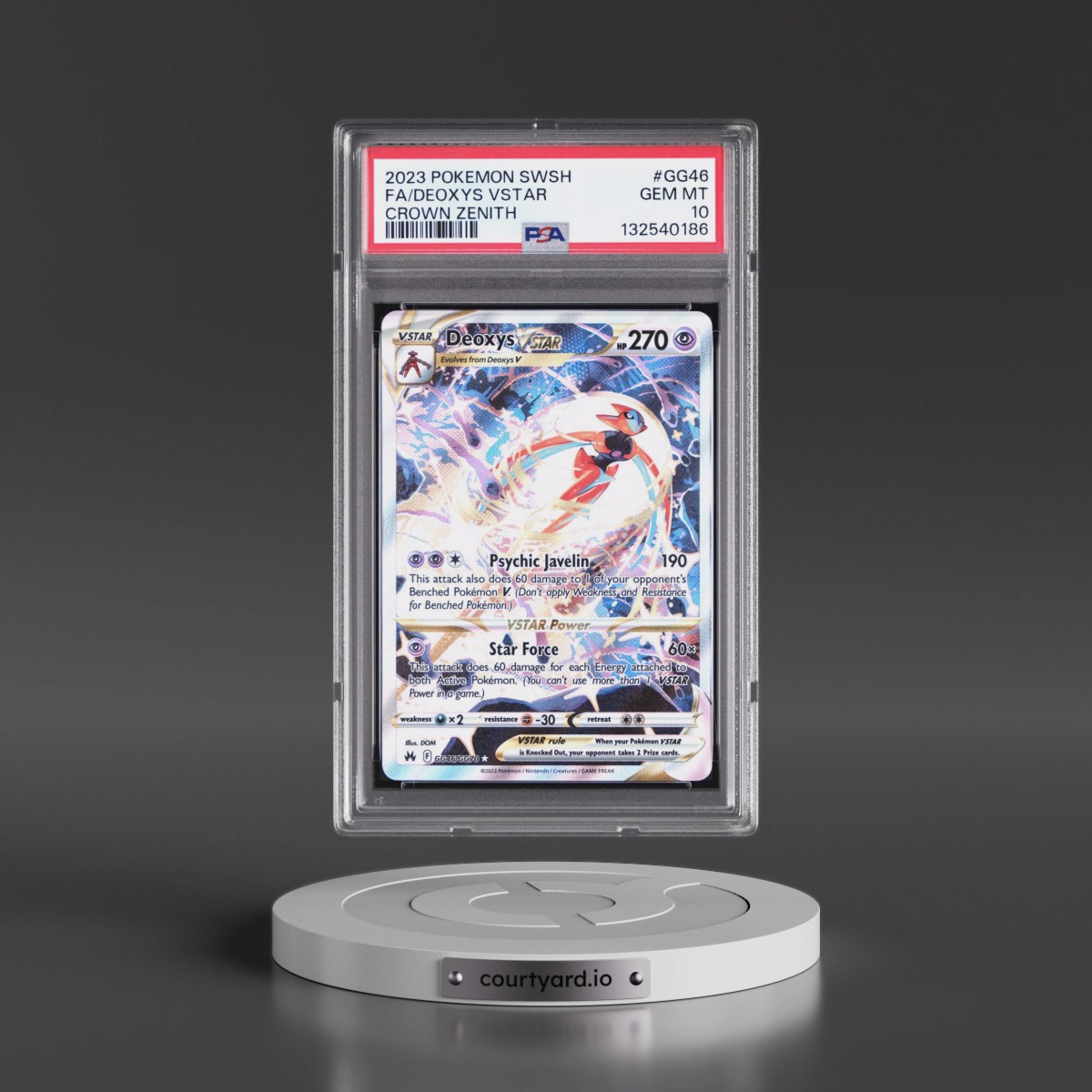 2023 Pokémon Sword and Shield Crown Zenith #GG46 Deoxys Vstar - Full Art (PSA 10 GEM MINT)