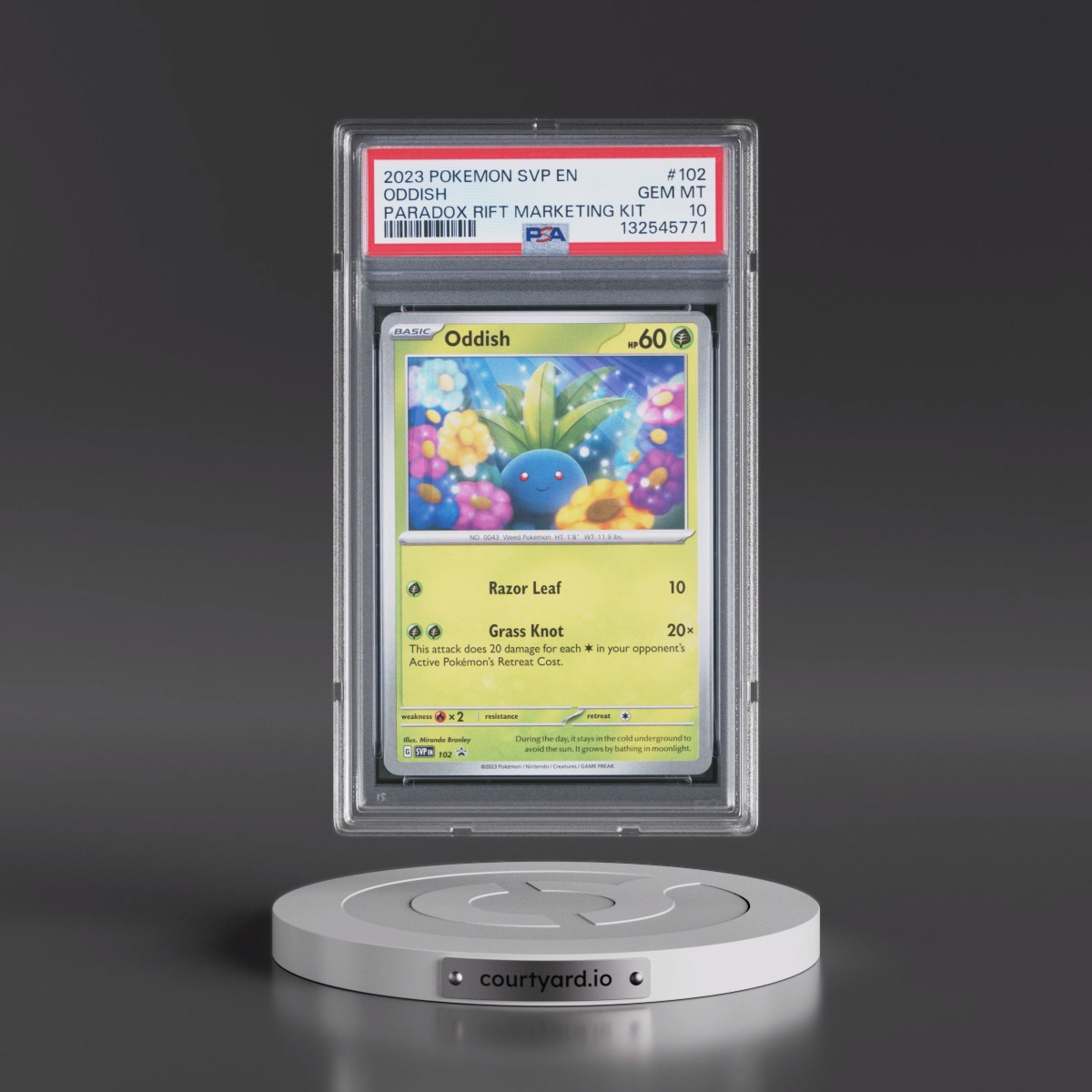 2023 Pokémon Svp EN-SV Black Star Promo #102 Oddish - Paradox Rift Marketing Kit (PSA 10 GEM MINT)