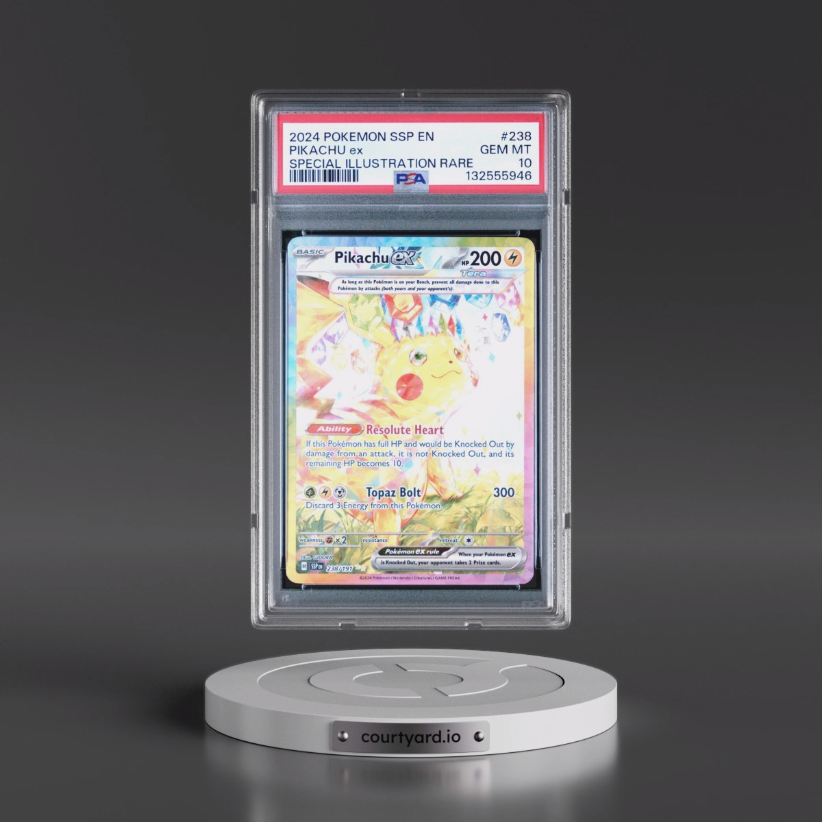 2024 Pokémon Ssp EN-Surging Sparks #238 Pikachu EX - Holo Special Illustration Rare (PSA 10 GEM MINT)