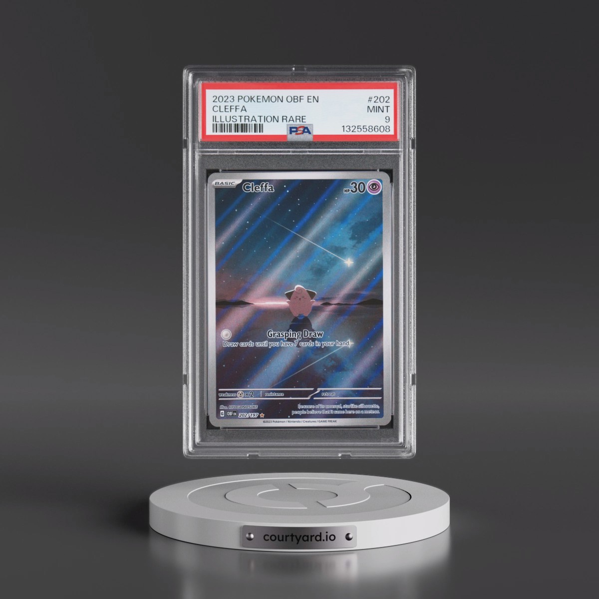 2023 Pokémon Obf EN-Obsidian Flames #202 Cleffa - Illustration Rare (PSA 9 MINT)