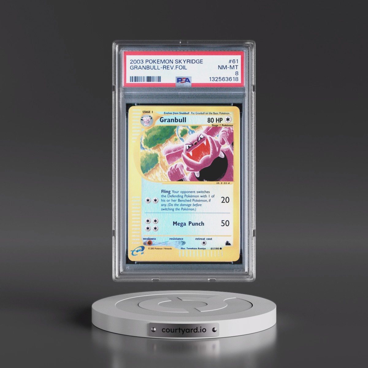 2003 Pokémon Skyridge #61 Granbull - Reverse Foil (PSA 8 NM-MT)