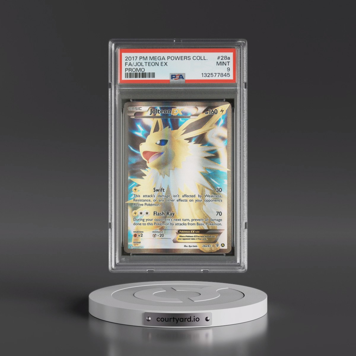 2017 Pokémon Mega Powers Collection Promo #28a Jolteon EX - Holo Full Art (PSA 9 MINT)