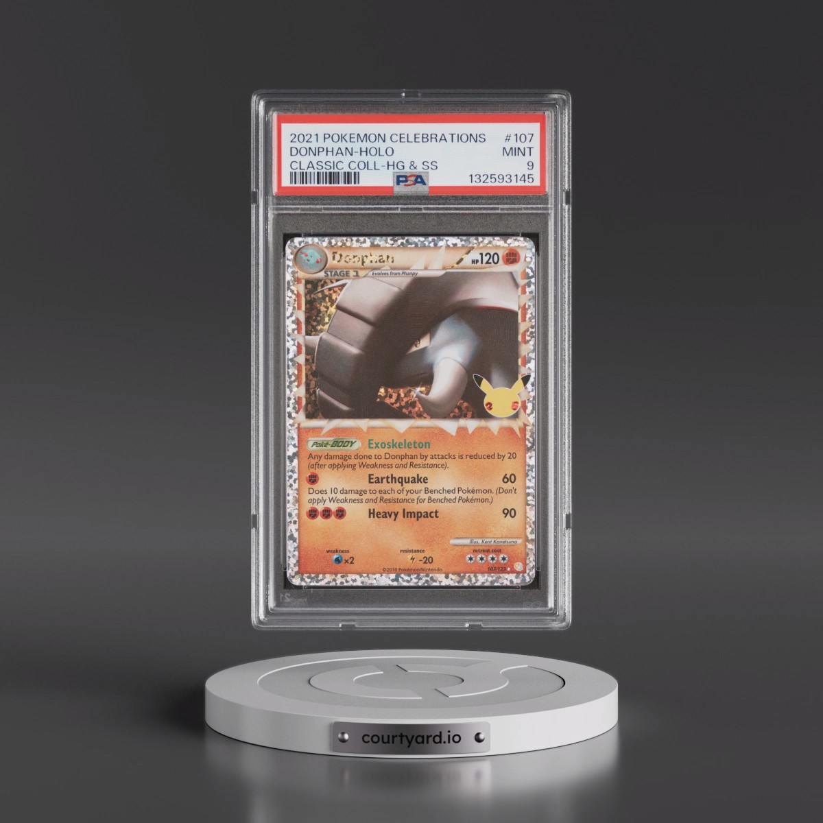 2021 Pokémon Celebrations Classic Collection #107 Donphan - Holo (PSA 9 MINT)
