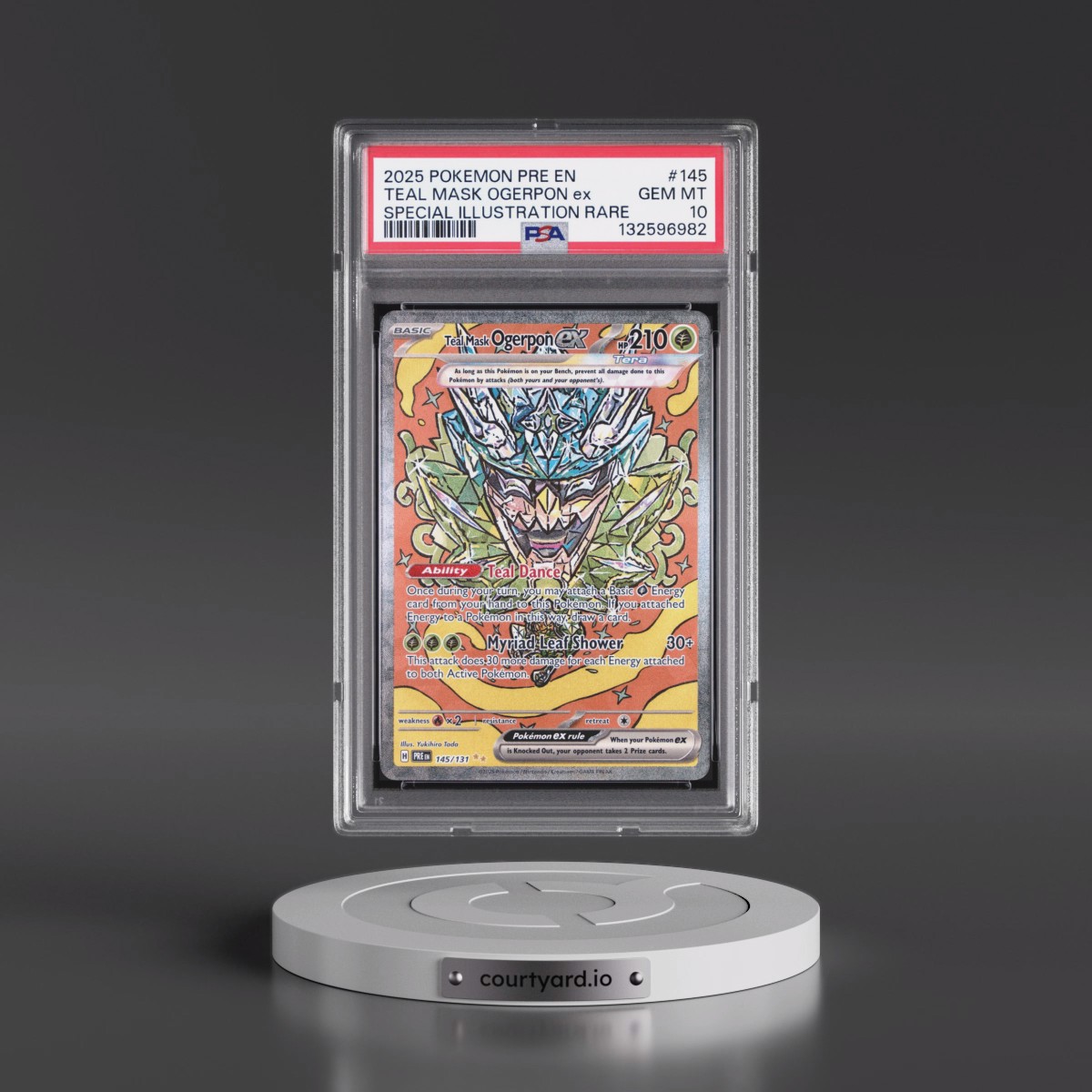 2025 Pokémon Pre EN-Prismatic Evolutions #145 Teal Mask Ogerpon EX - Holo Special Illustration Rare (PSA 10 GEM MINT)
