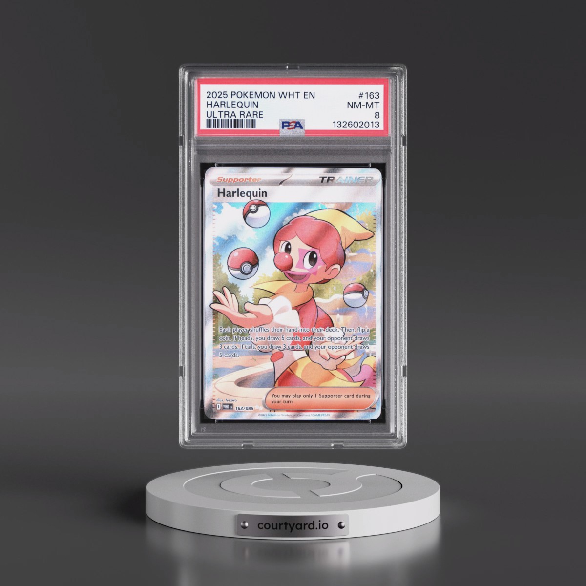 2025 Pokémon Wht EN-White Flare #163 Harlequin - Ultra Rare (PSA 8 NM-MT)
