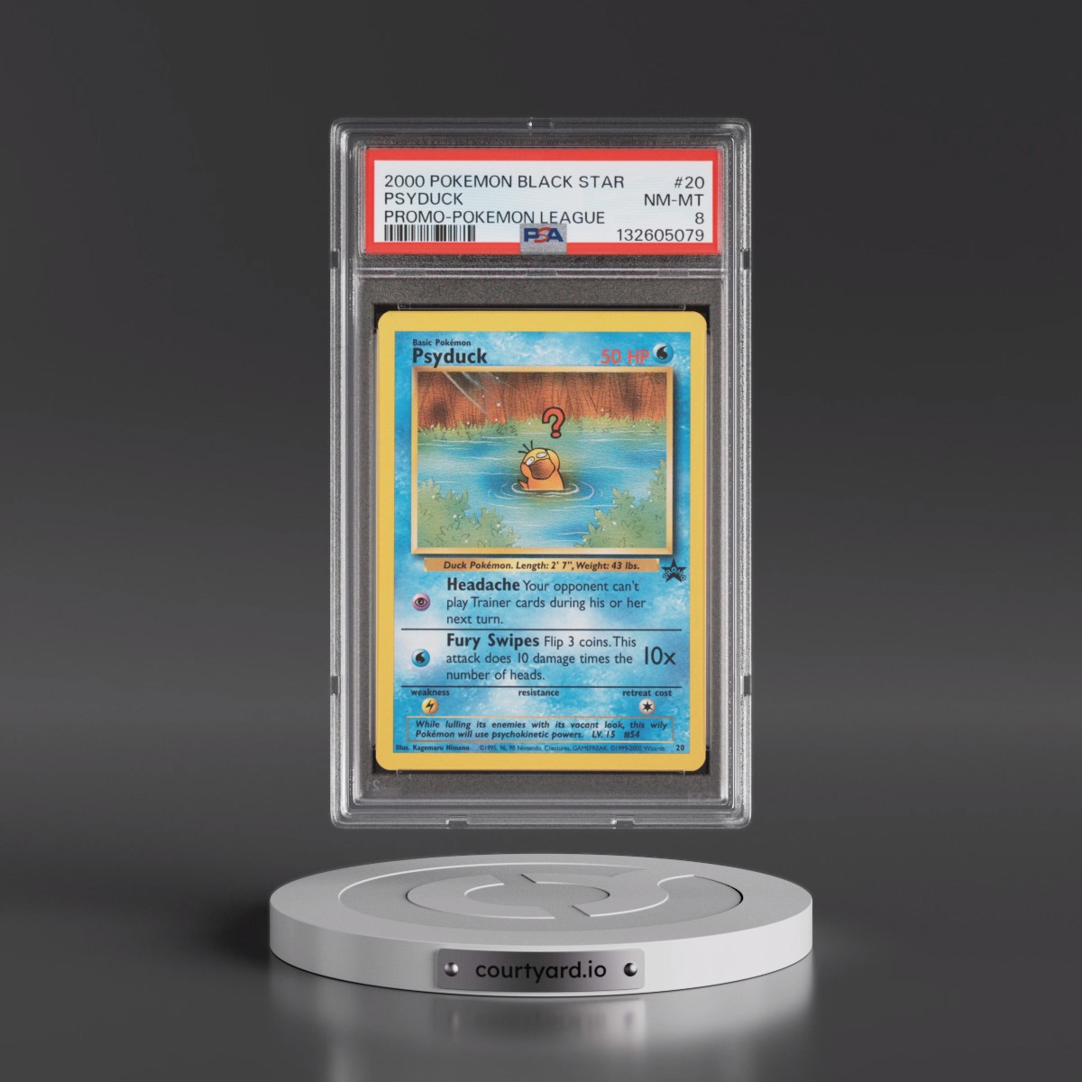2000 Pokémon Promo Black Star Psyduck - Pokemon League #20 PSA 8