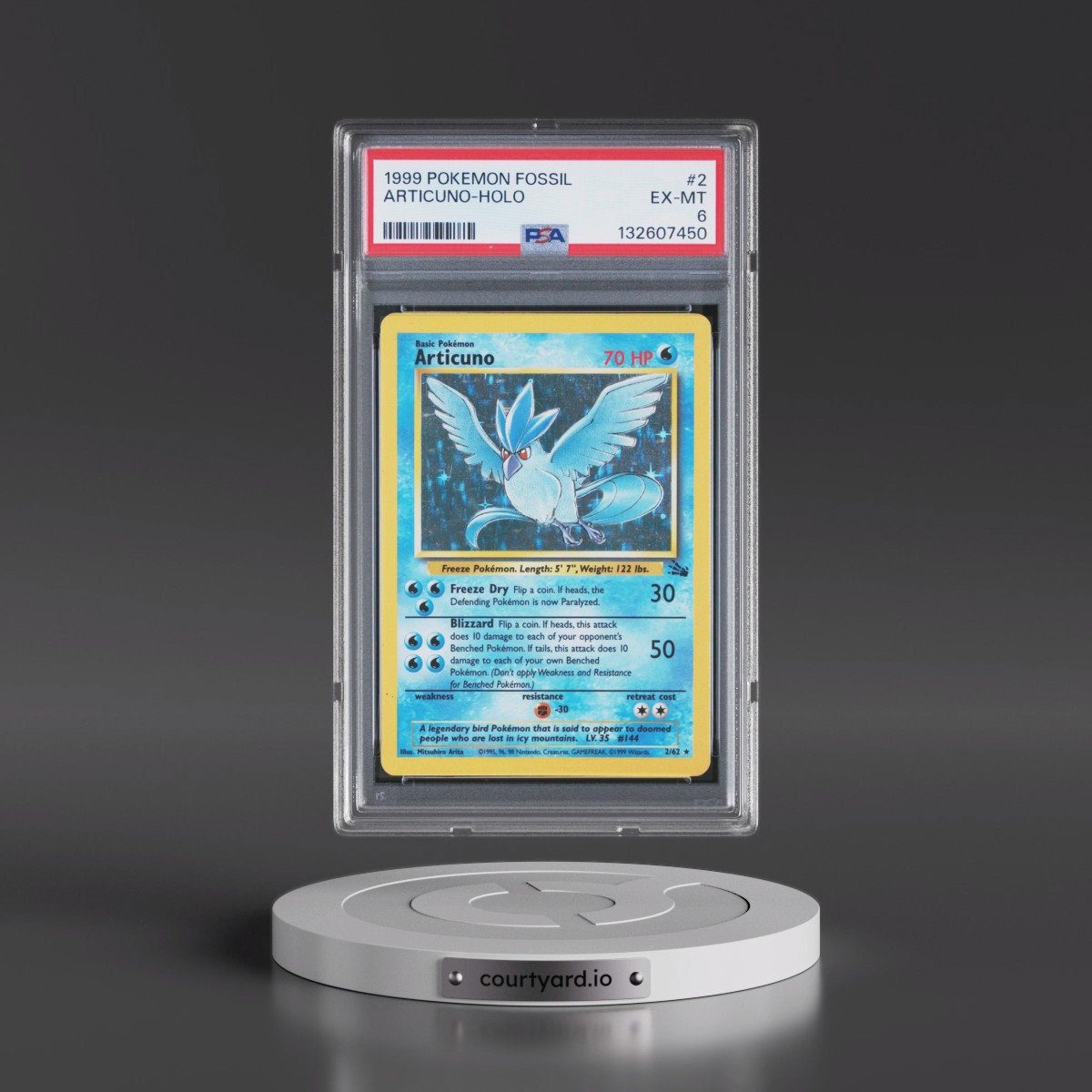 1999 Pokémon Fossil #2 Articuno - Holo (PSA 6 EX-MT)