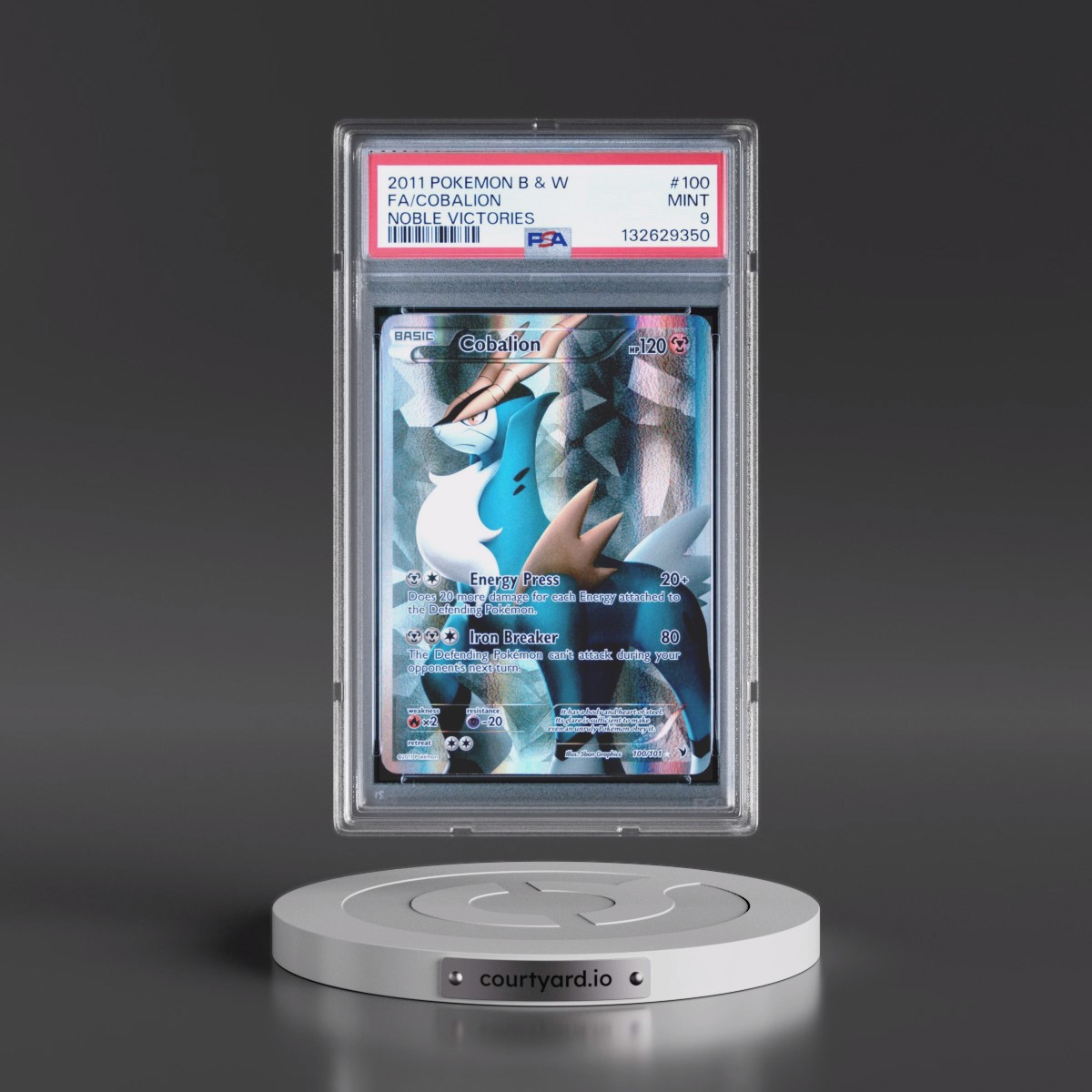 2011 Pokémon Black & White Noble Victories #100 Cobalion - Full Art (PSA 9 MINT)