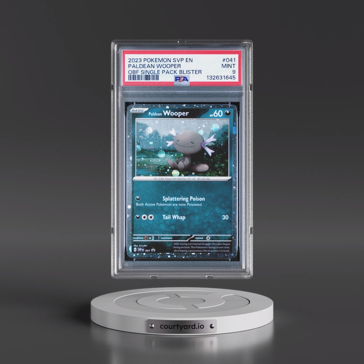 2023 Pokémon Svp EN-SV Black Star Promo #041 Paldean Wooper - Obsidian Flames Single Pack Blister (PSA 9 MINT)