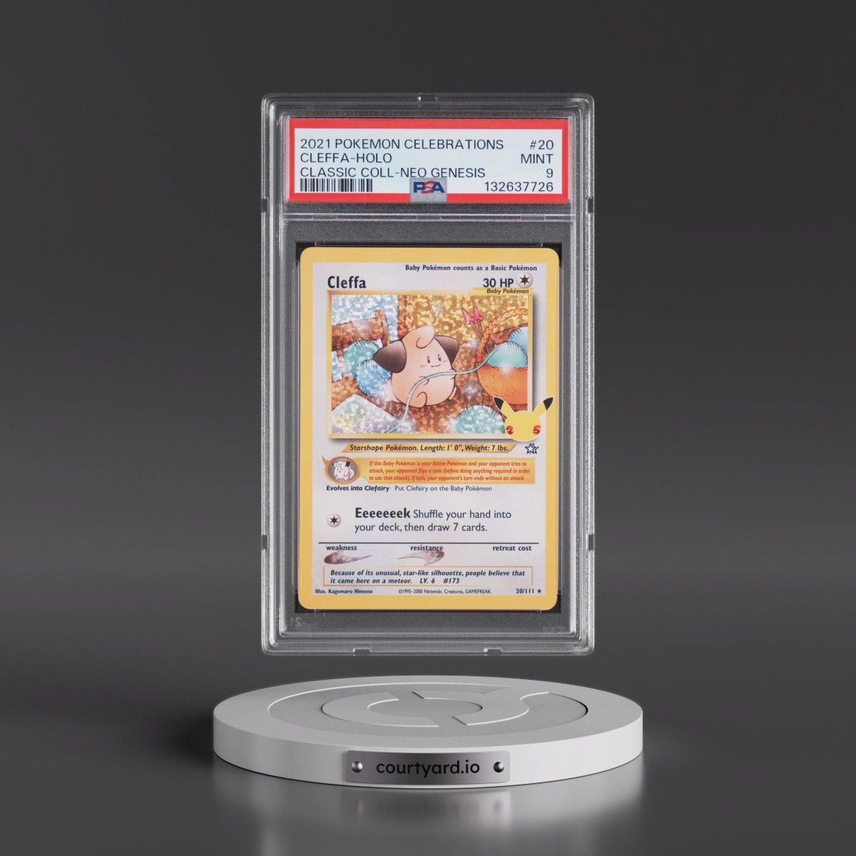 2021 Pokémon Celebrations Classic Collection #20 Cleffa - Holo (PSA 9 MINT)