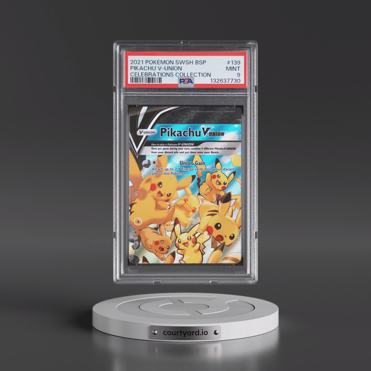 2021 Pokémon Swsh Black Star Promo #139 Pikachu V-Union - Celebrations Collection (PSA 9 MINT)