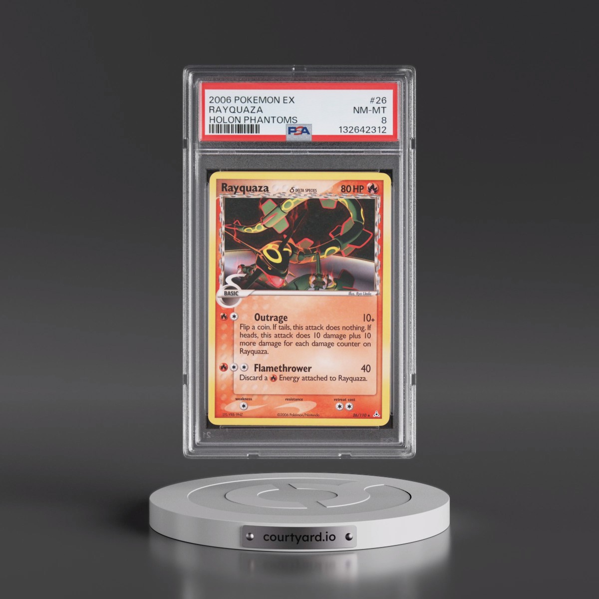 2006 Pokémon EX Holon Phantoms #26 Rayquaza (PSA 8 NM-MT)