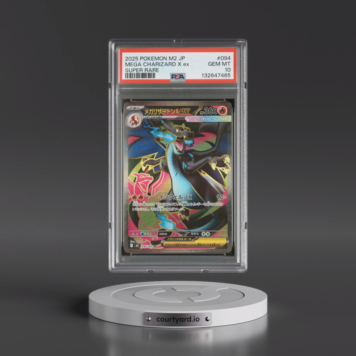 2025 Pokémon M2-Inferno X #094 Mega Charizard X EX - Holo Super Rare (PSA 10 GEM MINT)