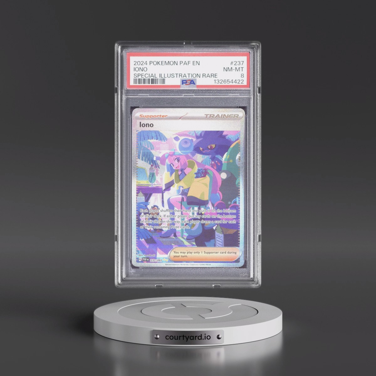 2024 Pokémon Paf EN-Paldean Fates #237 Iono - Special Illustration Rare (PSA 8 NM-MT)