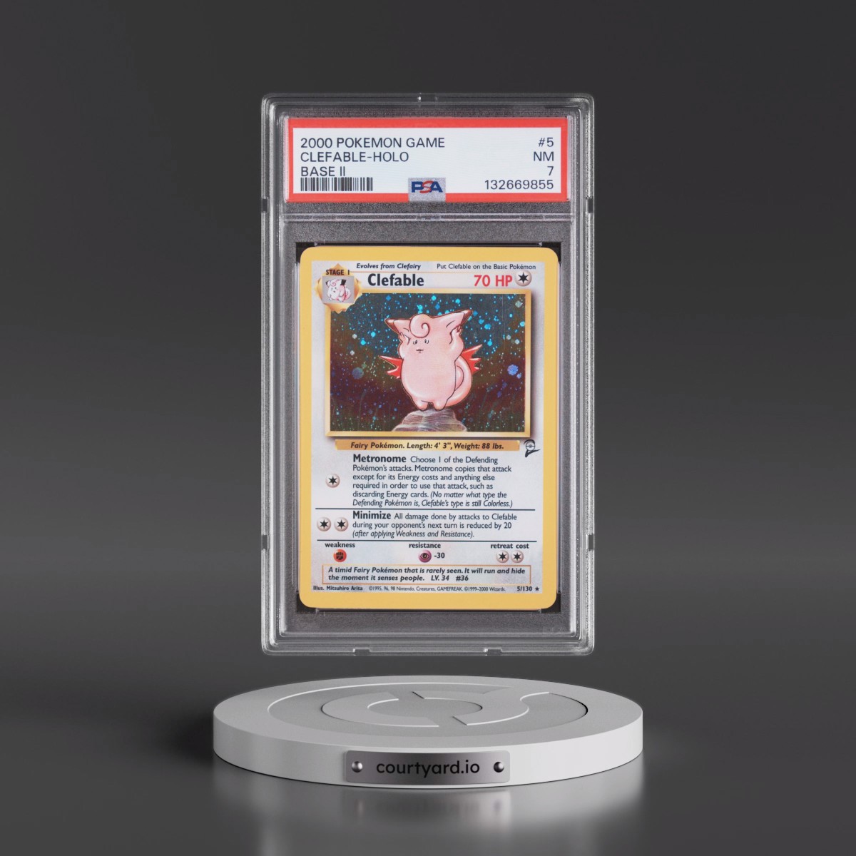 2000 Pokémon Game Base II #5 Clefable - Holo (PSA 7 NM)