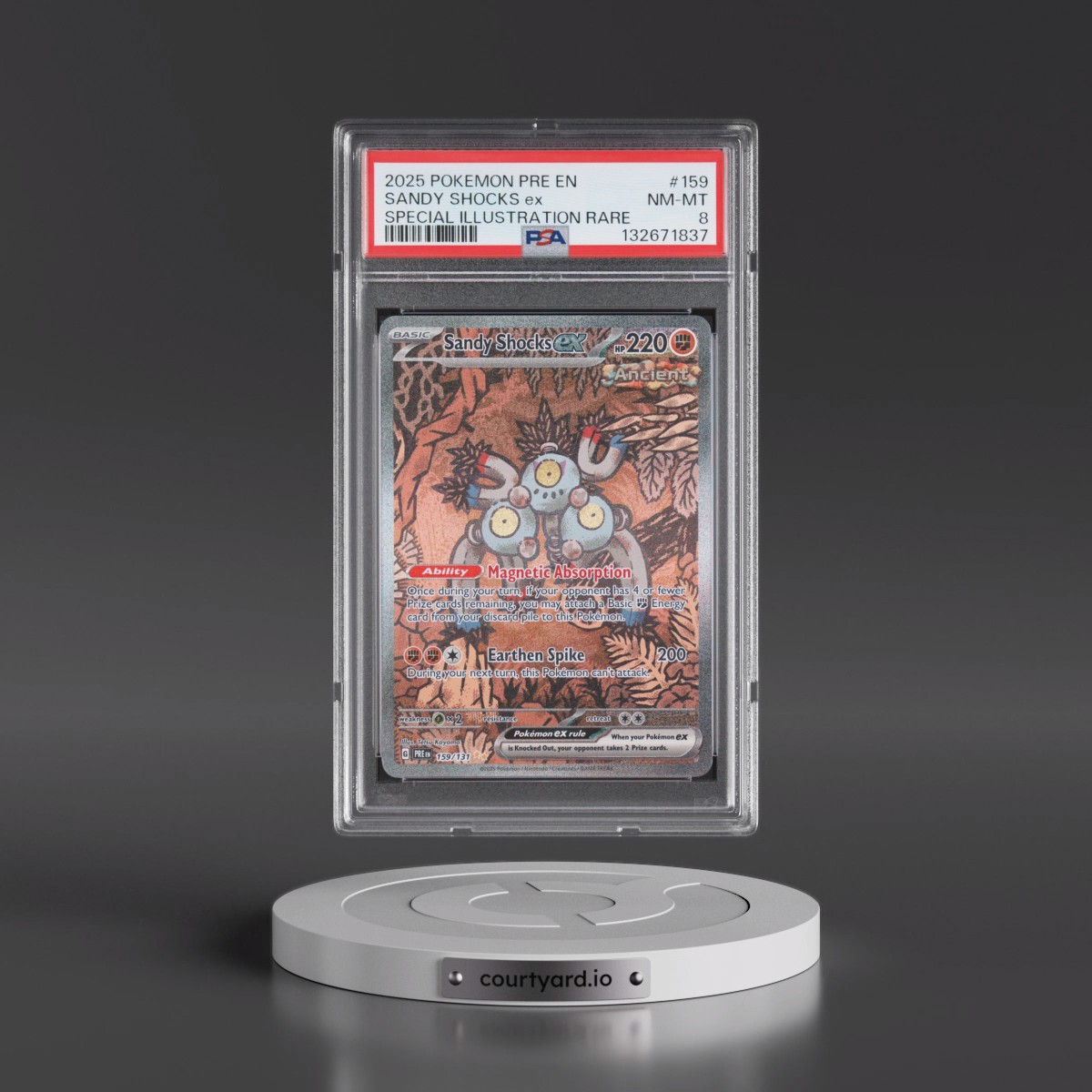 2025 Pokémon Pre EN-Prismatic Evolutions #159 Sandy Shocks EX - Holo Special Illustration Rare (PSA 8 NM-MT)