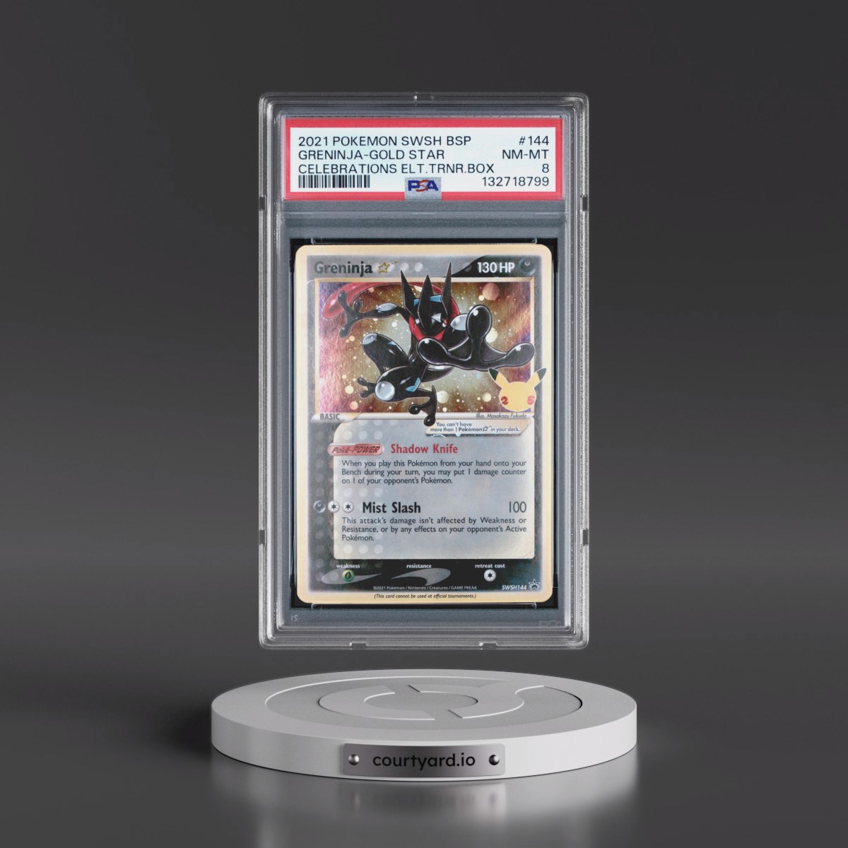 2021 Pokémon Swsh Black Star Promo #144 Greninja-Gold Star - Celebrations Elite Trainer Box (PSA 8 NM-MT)