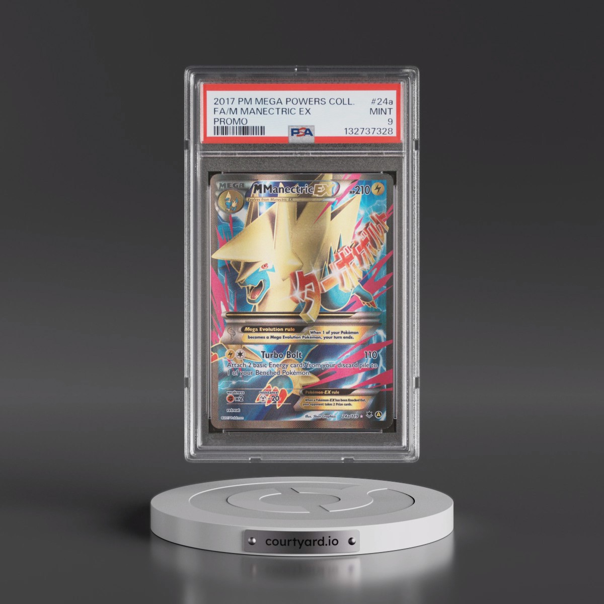 2017 Pokémon Mega Powers Collection Promo #24a M Manectric EX - Holo Full Art (PSA 9 MINT)