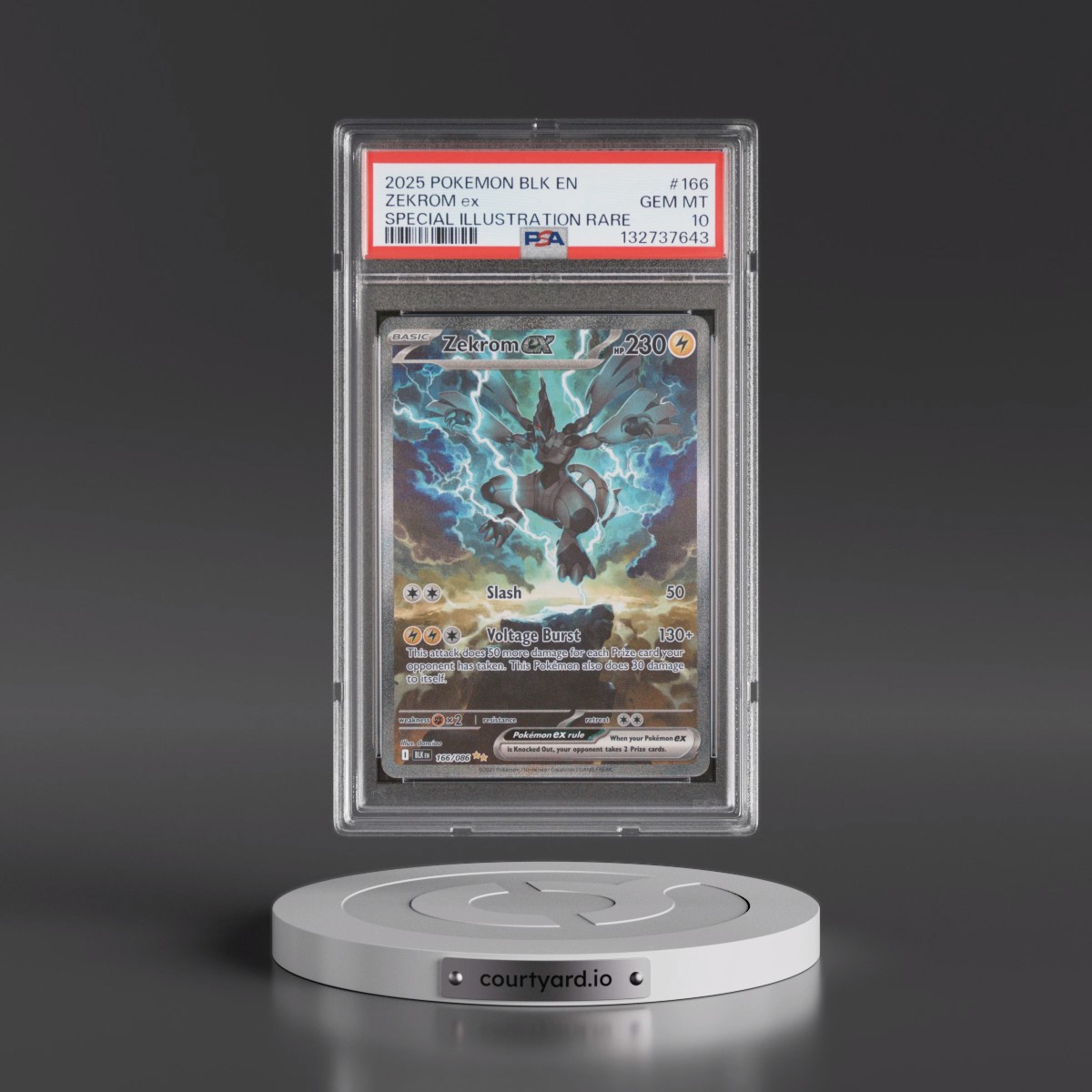 2025 Pokémon Blk EN-Black Bolt #166 Zekrom EX - Holo Special Illustration Rare (PSA 10 GEM MINT)