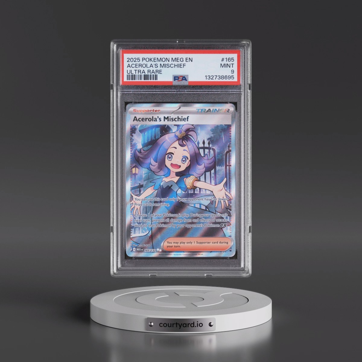 2025 Pokémon Meg EN-Mega Evolution #165 Acerola's Mischief - Ultra Rare (PSA 9 MINT)