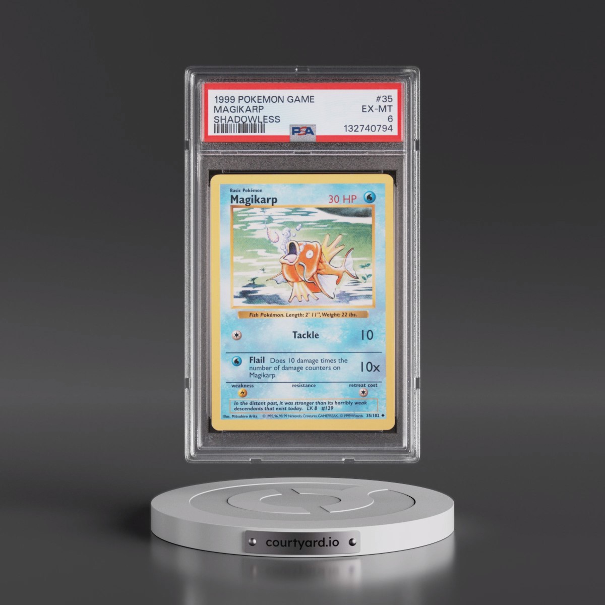 1999 Pokémon Game #35 Magikarp - Shadowless (PSA 6 EX-MT)
