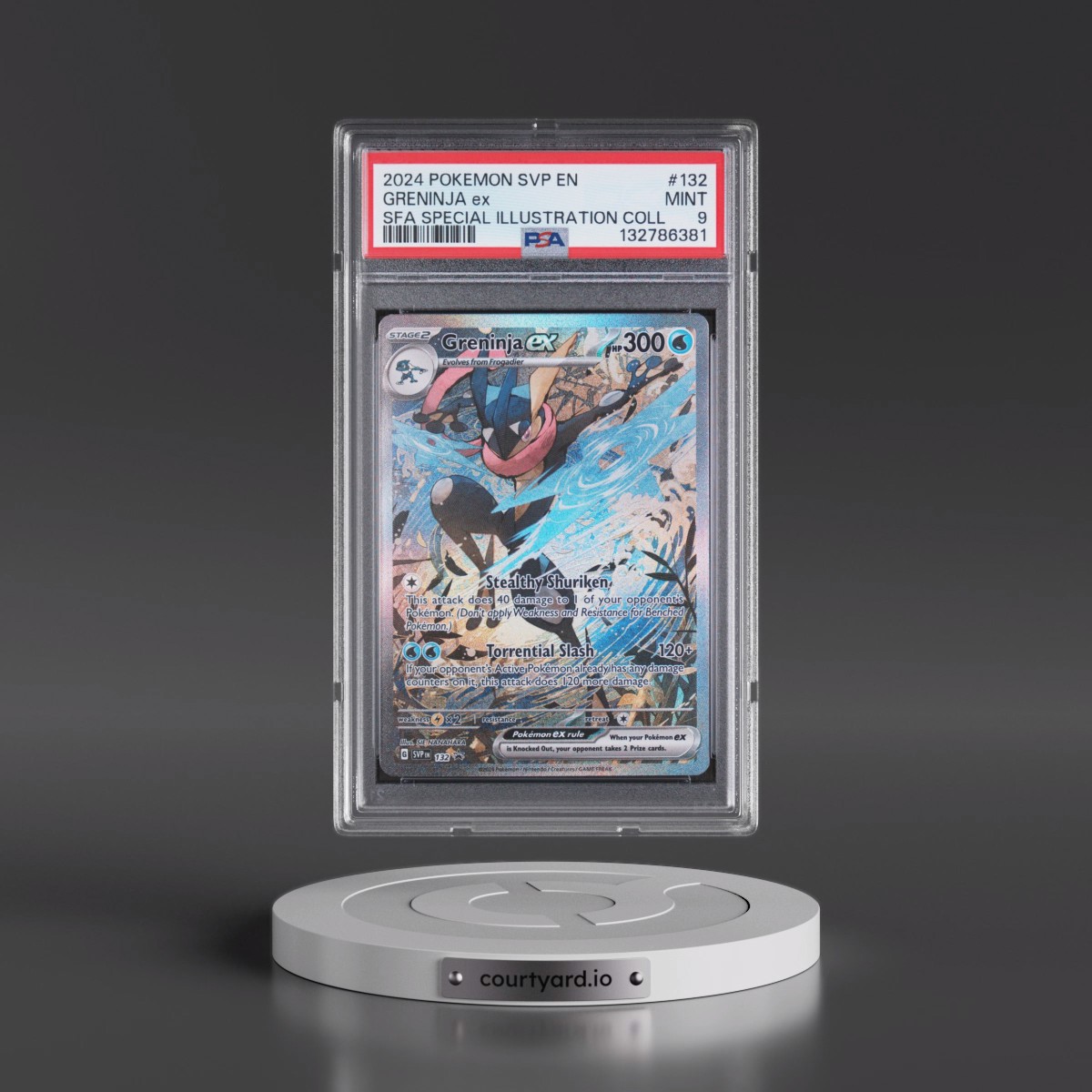 2024 Pokémon Svp EN-SV Black Star Promo #132 Greninja EX - Holo Shrouded Fable Special Illustration Collection (PSA 9 MINT)