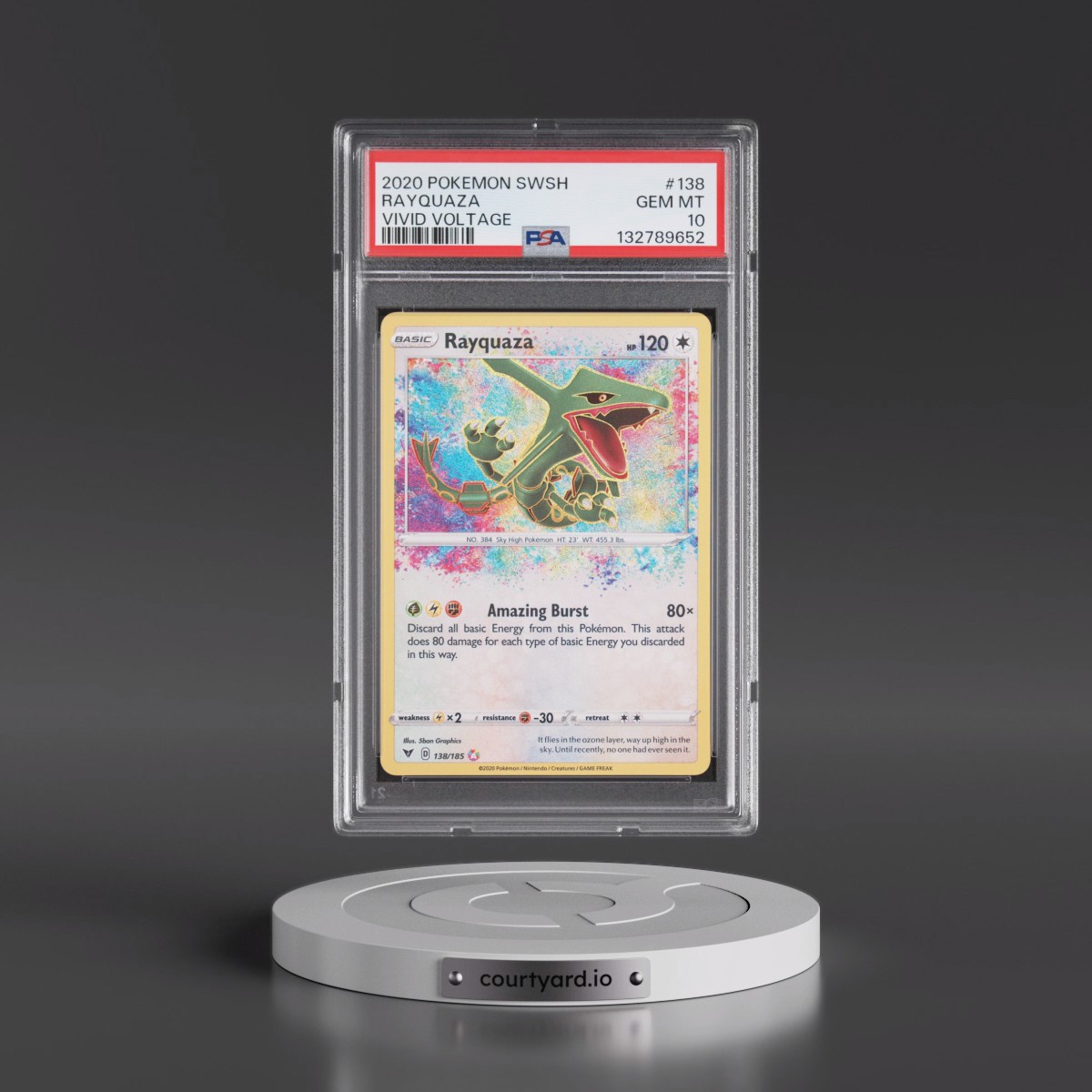 2020 Pokémon Sword & Shield Vivid Voltage #138 Rayquaza (PSA 10 GEM MINT)