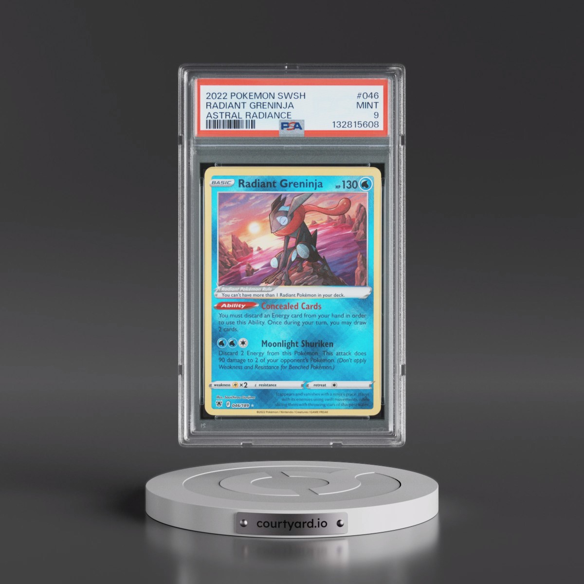 2022 Pokémon Sword & Shield Astral Radiance #046 Radiant Greninja - Holo (PSA 9 MINT)