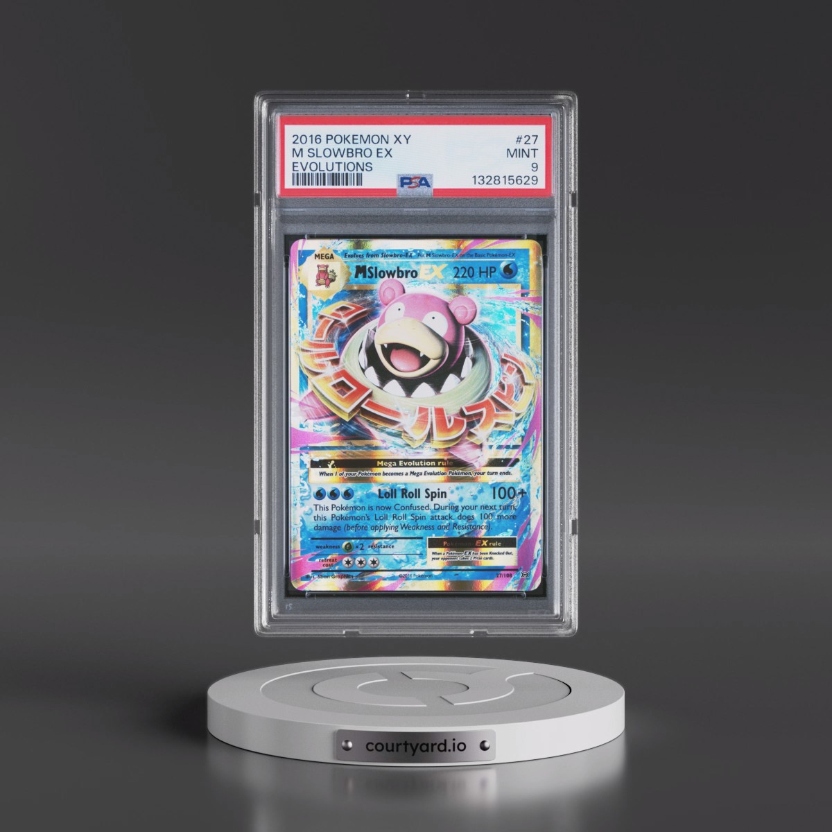 2016 Pokémon XY Evolutions #27 M Slowbro EX - Holo (PSA 9 MINT)