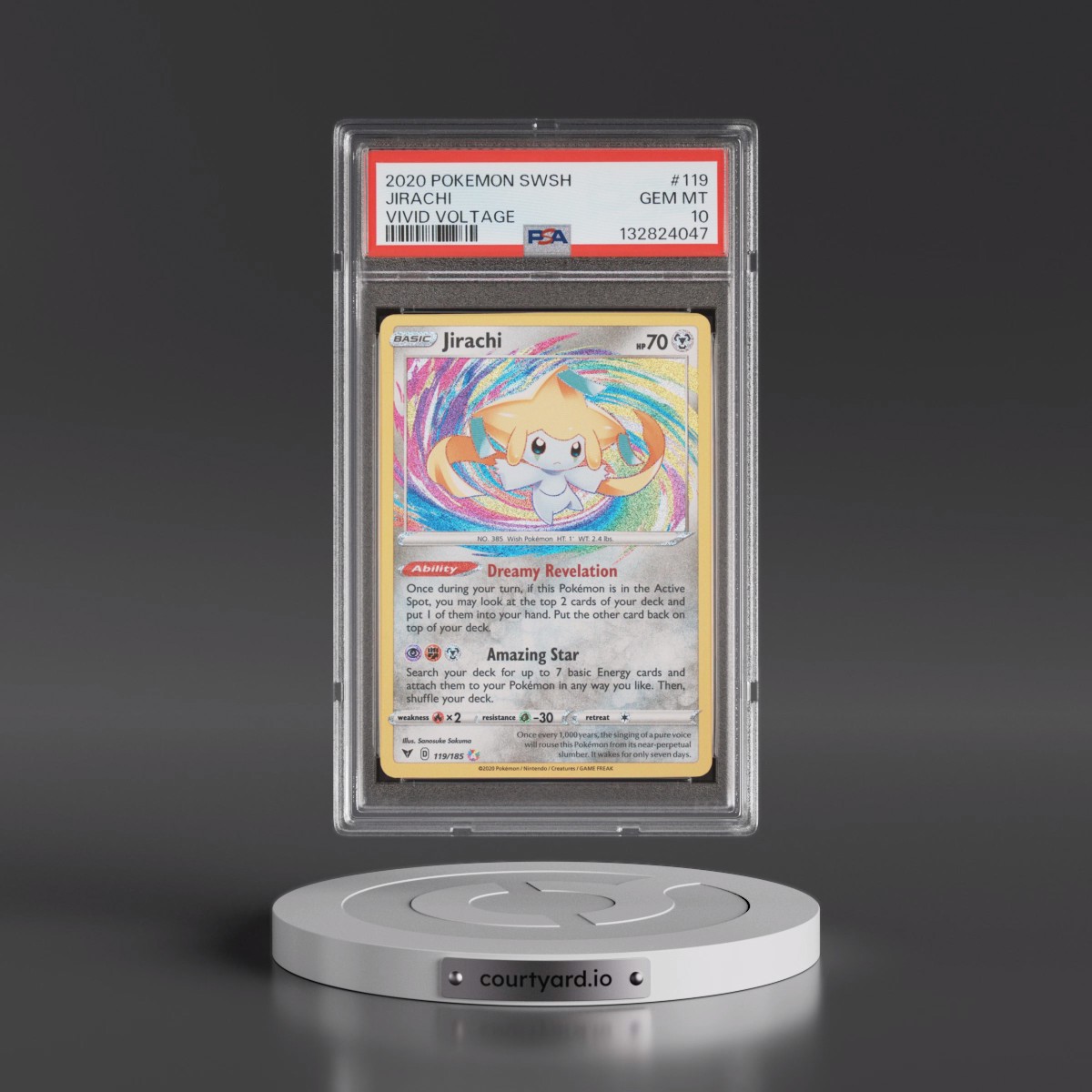 2020 Pokémon Sword & Shield Vivid Voltage #119 Jirachi (PSA 10 GEM MINT)
