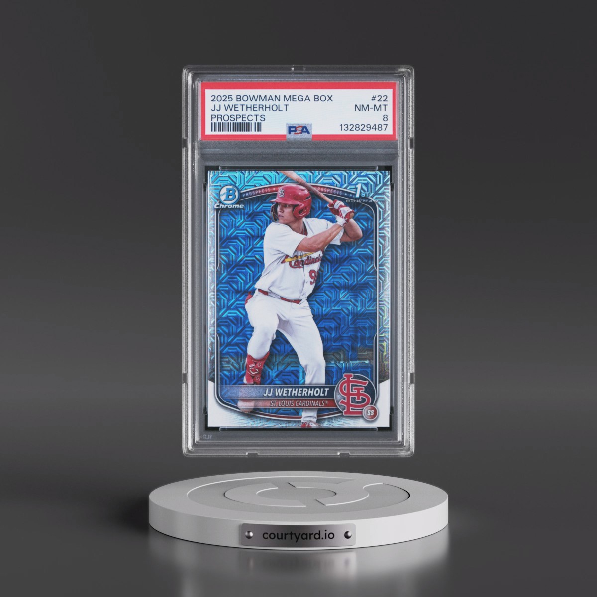 2025 Bowman Mega Box Chrome Prospects #22 JJ Wetherholt (PSA 8 NM-MT)
