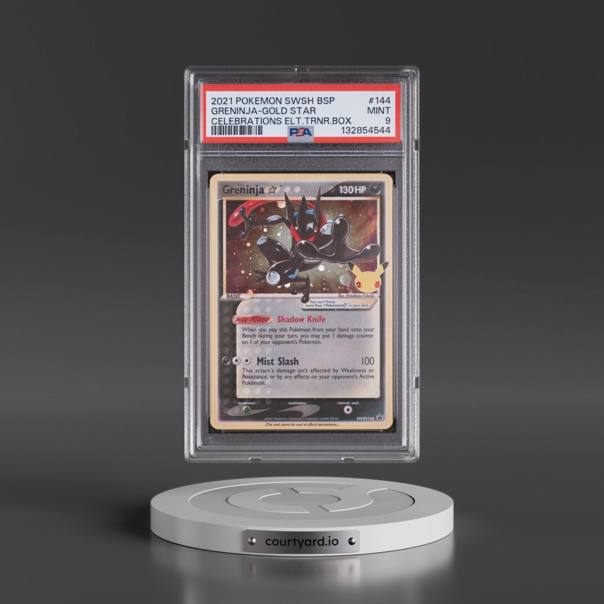 2021 Pokémon Swsh Black Star Promo #144 Greninja-Gold Star - Celebrations Elite Trainer Box (PSA 9 MINT)