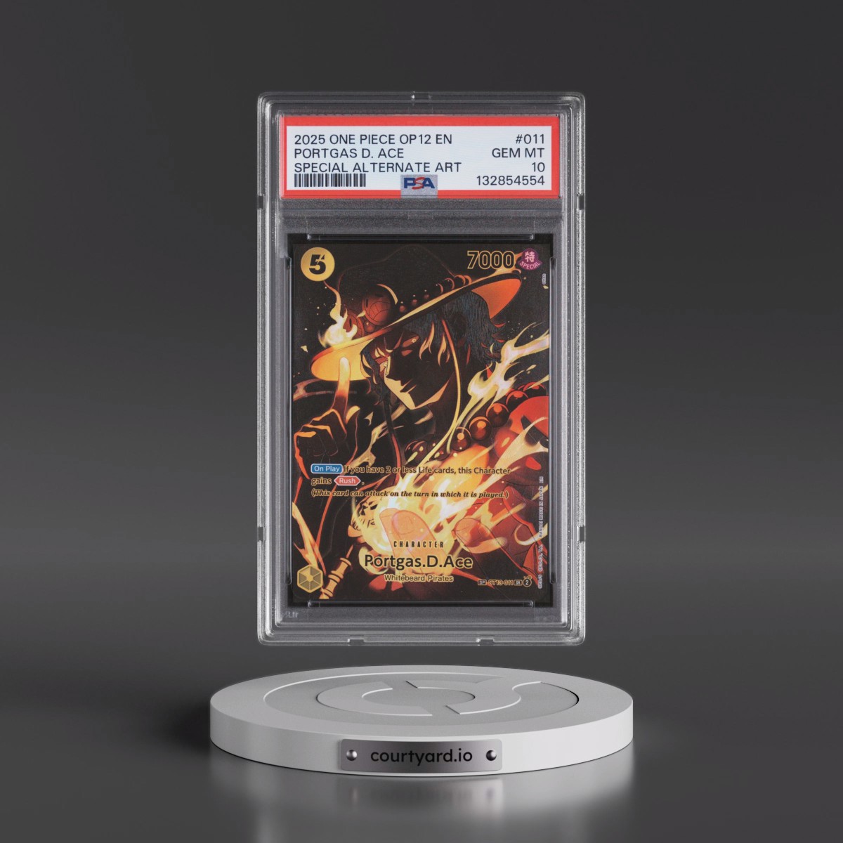 2025 One Piece OP12-Legacy of the Master #011 Portgas D. Ace - Special Alternate Art (PSA 10 GEM MINT)