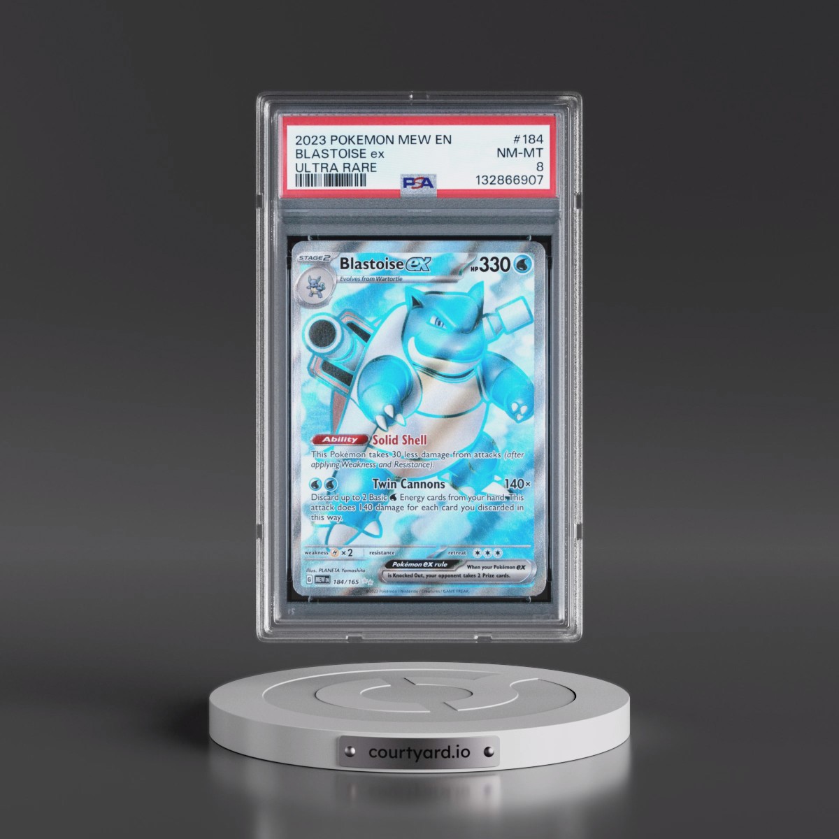2023 Pokémon Mew EN-151 #184 Blastoise EX - Holo Ultra Rare (PSA 8 NM-MT)