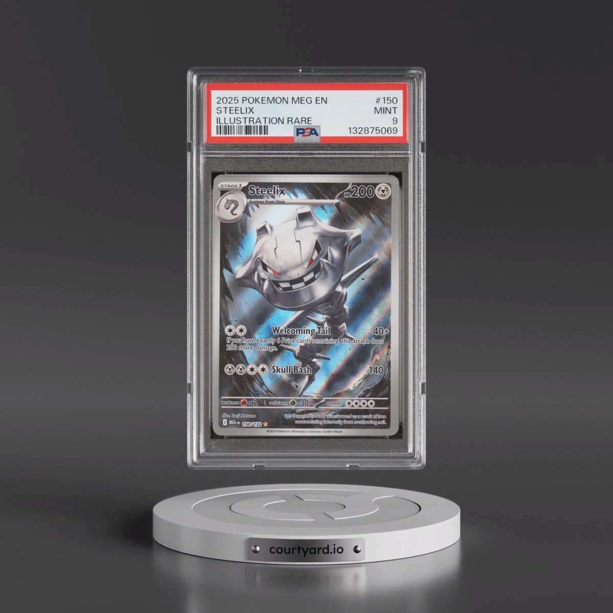 2025 Pokémon Meg EN-Mega Evolution #150 Steelix - Illustration Rare (PSA 9 MINT)