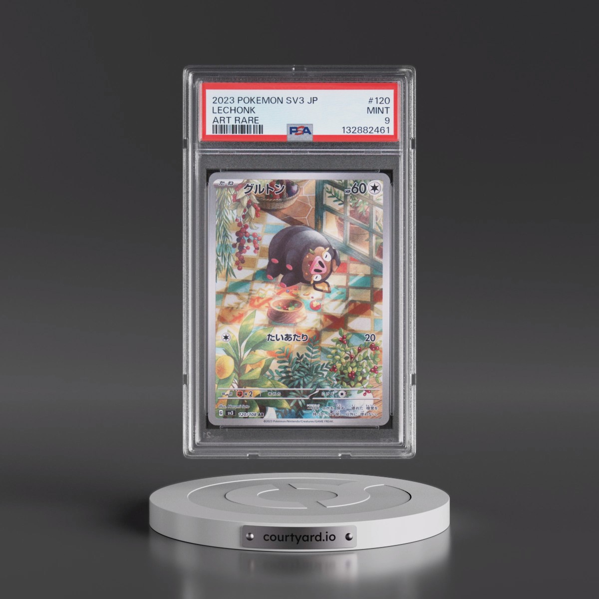 2023 Pokémon SV3-Ruler of the Black Flame #120 Lechonk - Art Rare (PSA 9 MINT)
