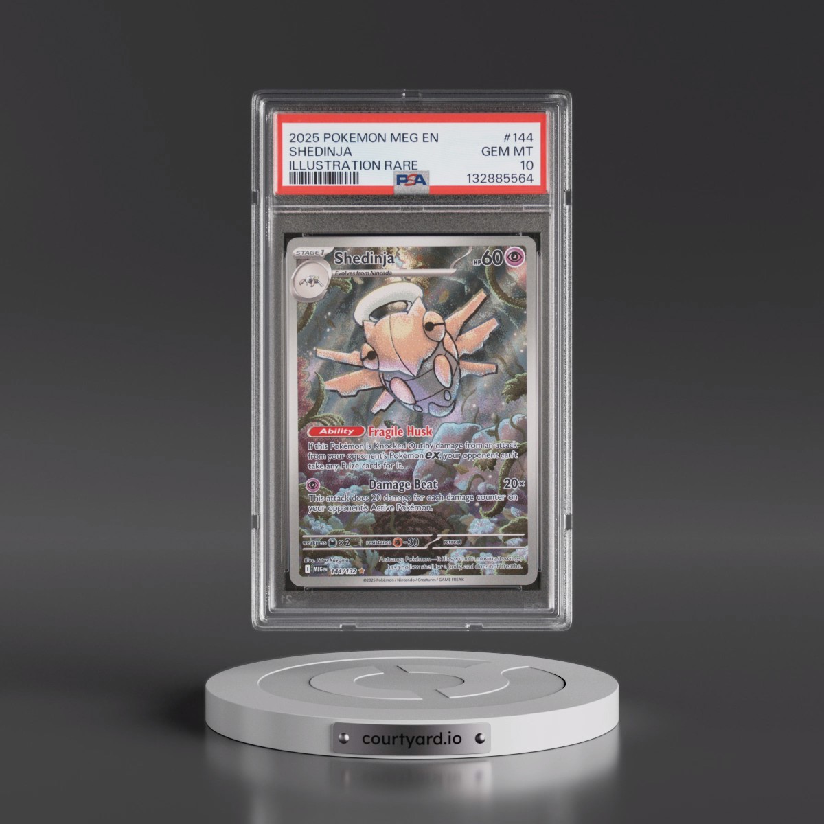 2025 Pokémon Meg EN-Mega Evolution #144 Shedinja - Illustration Rare (PSA 10 GEM MINT)