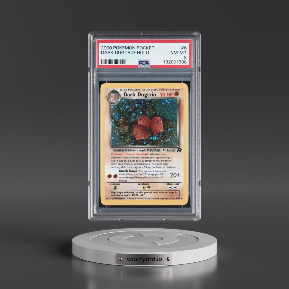 2000 Pokémon Rocket #6 Dark Dugtrio - Holo (PSA 8 NM-MT)